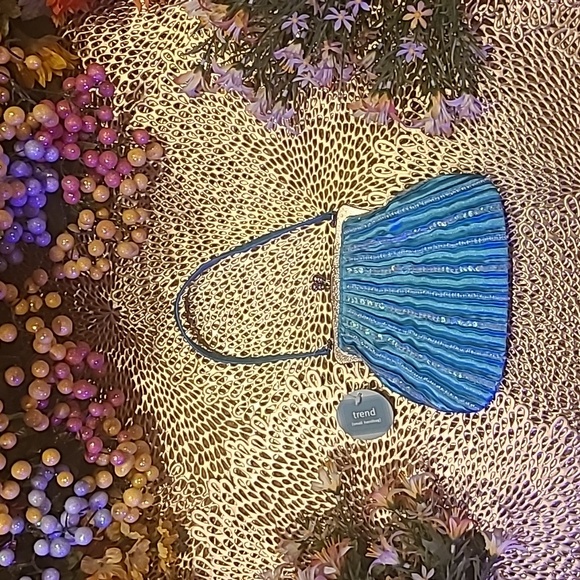 Trend Other - Mini Turquoise & Sequins Dressy Bag by Trend 5.5" by 7"